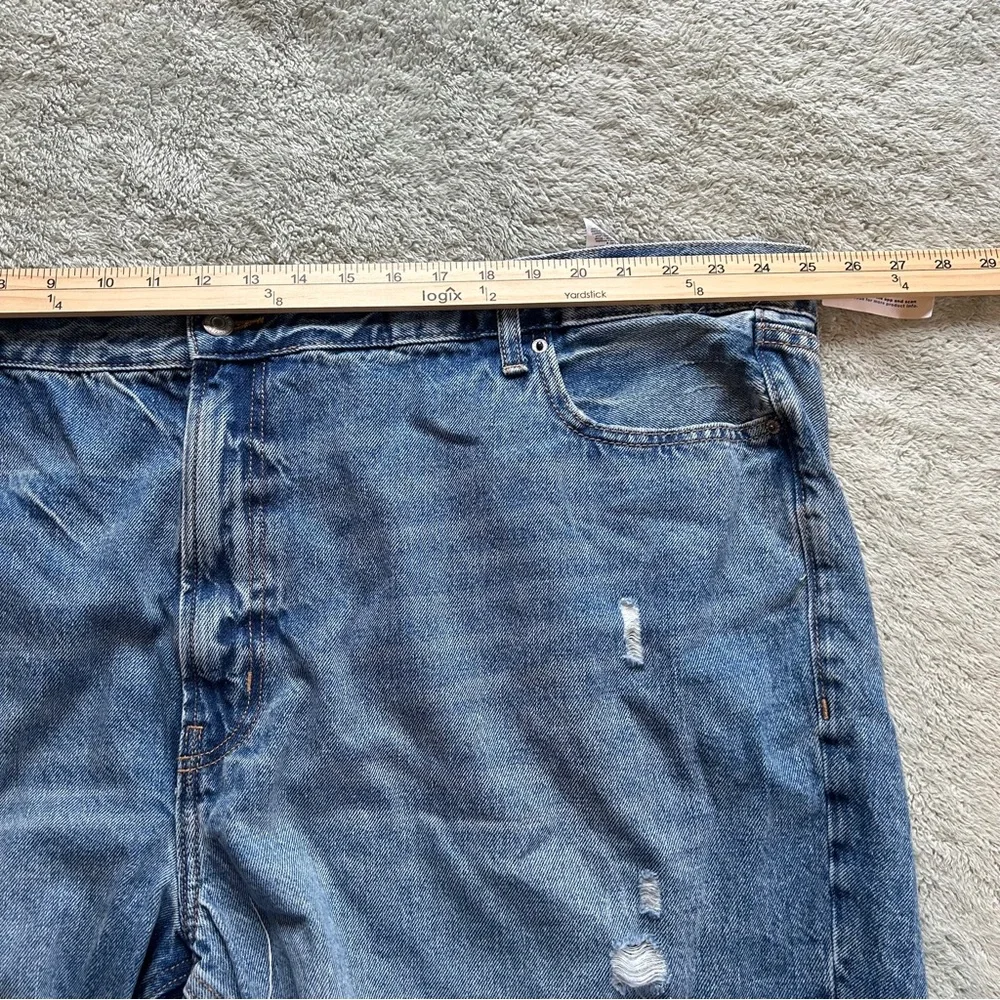 Old Navy Blue High‑Rise Denim Shorts Plus 26 NWT Distressed Raw Hem